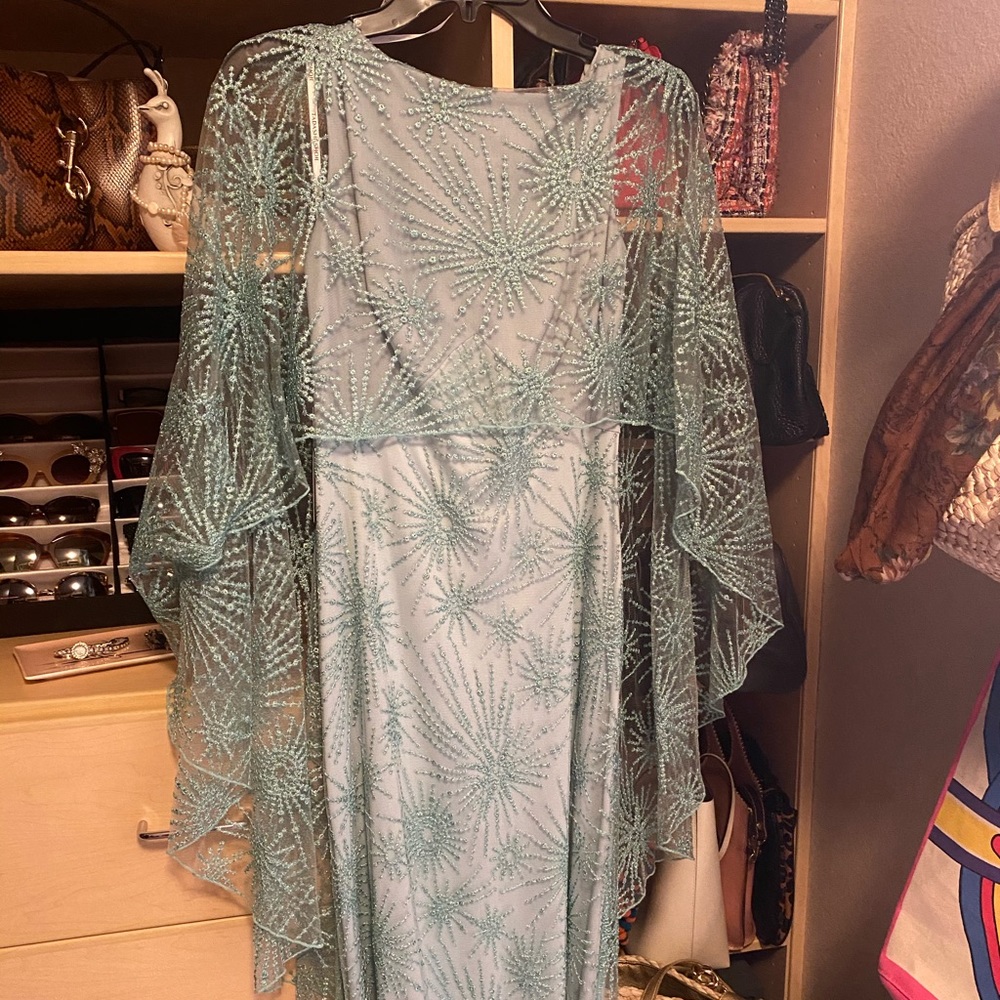 Tadashi Shoji Cape Gown